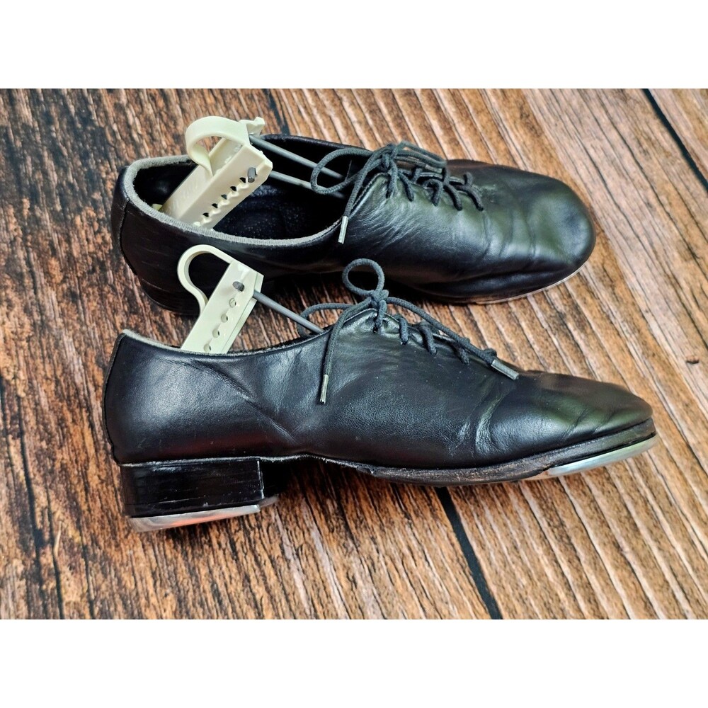 Leo's Ultratone Tap Shoes Black Lace Up Soft Leather Split Sole Mexico Womens 8M